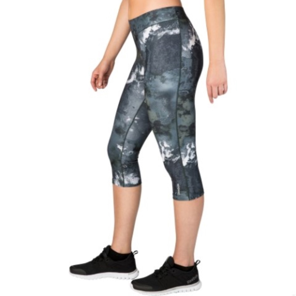 NWT Reebok Gray Pattern Spandex Capris Size XS